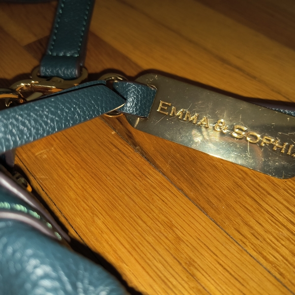 Emma and Sophia Green Pebbled Leather Crossbody Purse Messenger Bag NWOT - Picture 6 of 6